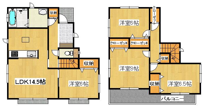 Floor plan. (B Building), Price 23.8 million yen, 4LDK, Land area 120.09 sq m , Building area 99.36 sq m