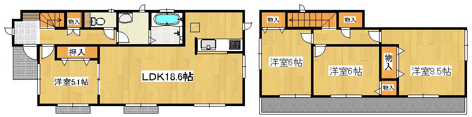 Floor plan. (C Building), Price 26,800,000 yen, 4LDK, Land area 123.4 sq m , Building area 101.64 sq m