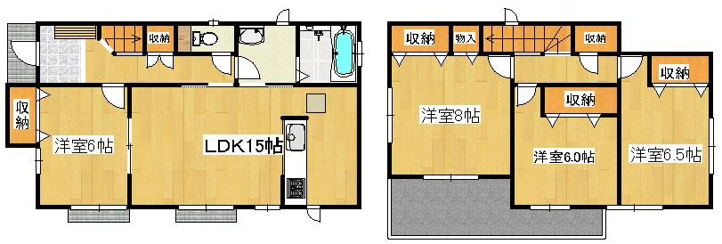 Floor plan. (E Building), Price 25,800,000 yen, 4LDK, Land area 120.04 sq m , Building area 100.6 sq m