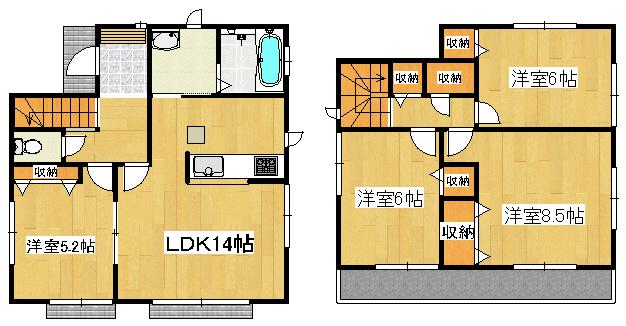 Floor plan. (F Building), Price 22,800,000 yen, 4LDK, Land area 129.42 sq m , Building area 92.73 sq m