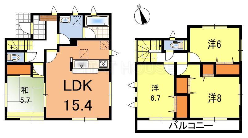 Floor plan. 24,800,000 yen, 4LDK, Land area 105.78 sq m , Building area 96.39 sq m floor plan