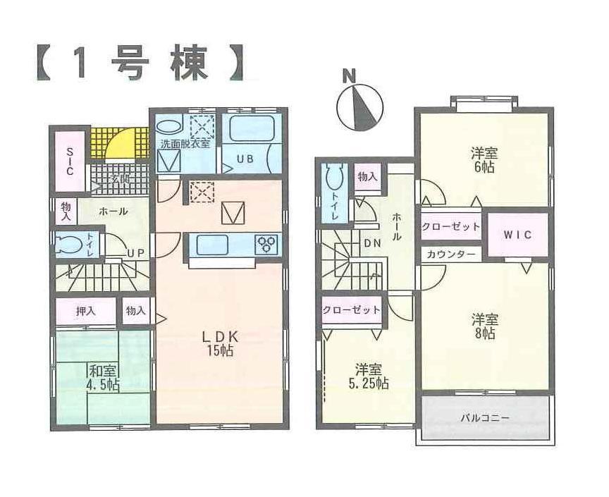 Floor plan. (No1), Price 32,800,000 yen, 4LDK, Land area 110.21 sq m , Building area 100.65 sq m