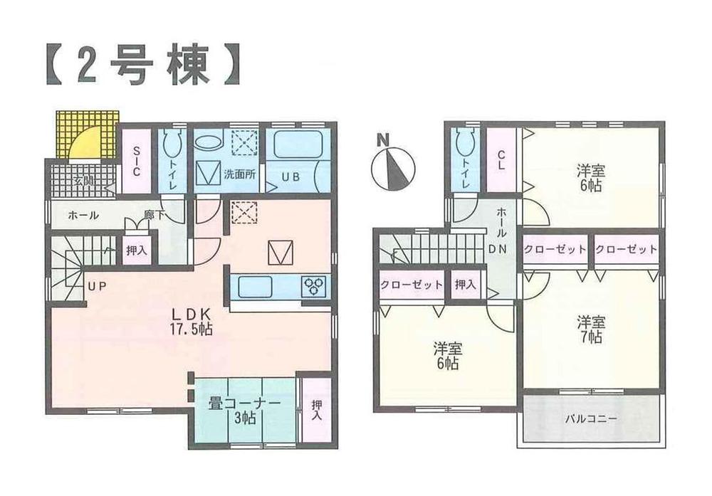 Floor plan. (No2), Price 31.5 million yen, 3LDK+S, Land area 110.2 sq m , Building area 101.02 sq m