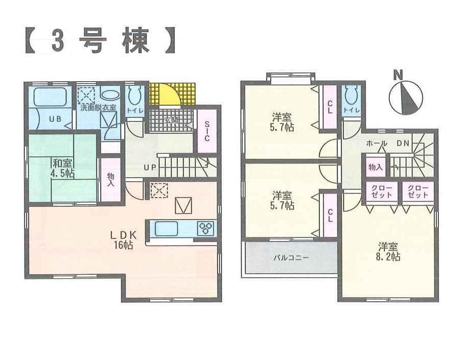 Floor plan. (No3), Price 31,200,000 yen, 4LDK, Land area 110.2 sq m , Building area 100.55 sq m