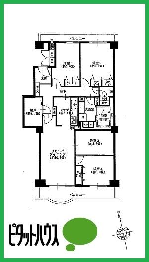 Floor plan. 4LDK + S (storeroom), Price 21,400,000 yen, Occupied area 79.15 sq m , Balcony area 12.05 sq m