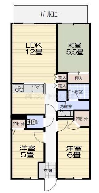 Floor plan. 3LDK, Price 23.8 million yen, Occupied area 71.22 sq m , Balcony area 12.4 sq m floor plan