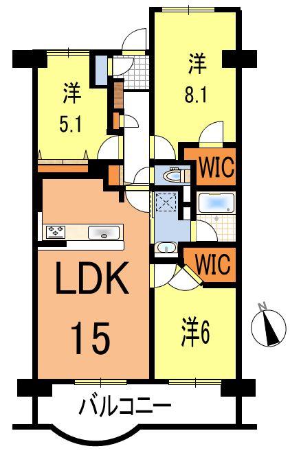 Floor plan. 3LDK, Price 19,400,000 yen, Occupied area 74.68 sq m , Balcony area 7.3 sq m floor plan