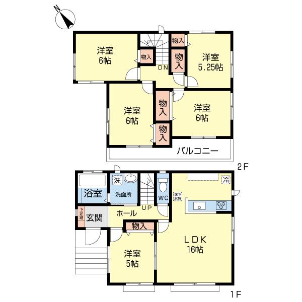 Floor plan. 28.8 million yen, 5LDK, Land area 115.6 sq m , Building area 101.85 sq m