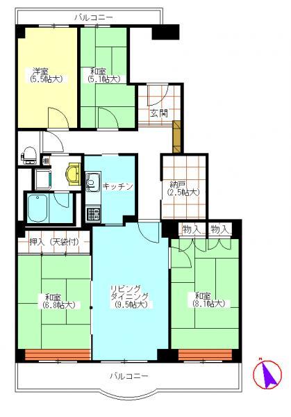 Floor plan. 4LDK+S, Price 14.8 million yen, Occupied area 89.21 sq m , Balcony area 13.35 sq m popular 4SLDK!