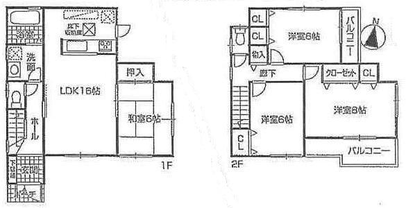 Floor plan. 28.8 million yen, 4LDK, Land area 109.5 sq m , Building area 98.82 sq m