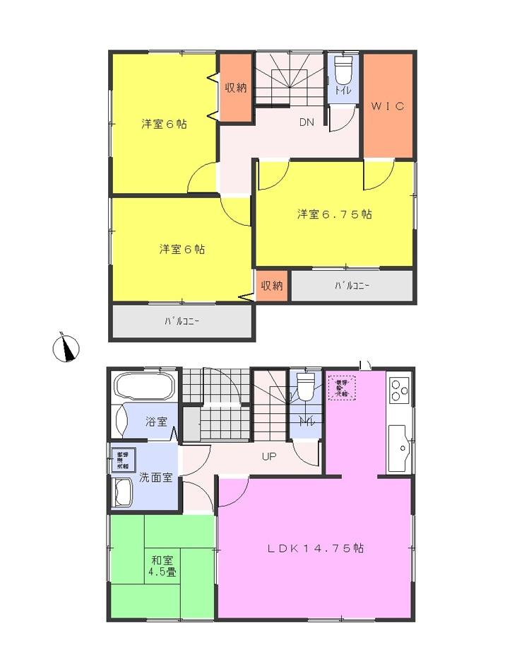 Floor plan. (4 Building), Price 32,800,000 yen, 4LDK, Land area 110.82 sq m , Building area 93.98 sq m