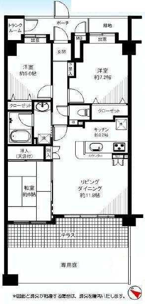Floor plan. 3LDK, Price 24,900,000 yen, Occupied area 73.05 sq m , Balcony area 4.17 sq m counter kitchen