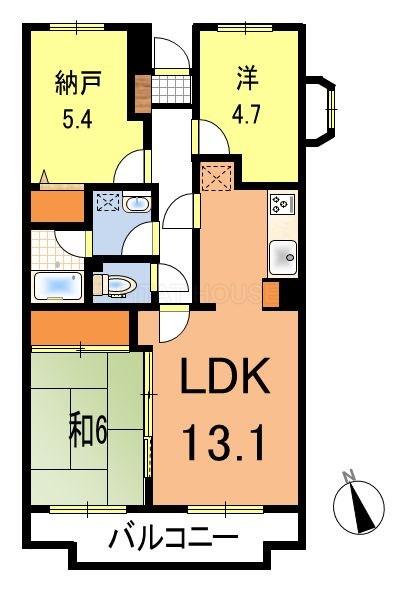 Floor plan. 2LDK + S (storeroom), Price 10.9 million yen, Occupied area 65.21 sq m , Balcony area 6.39 sq m floor plan