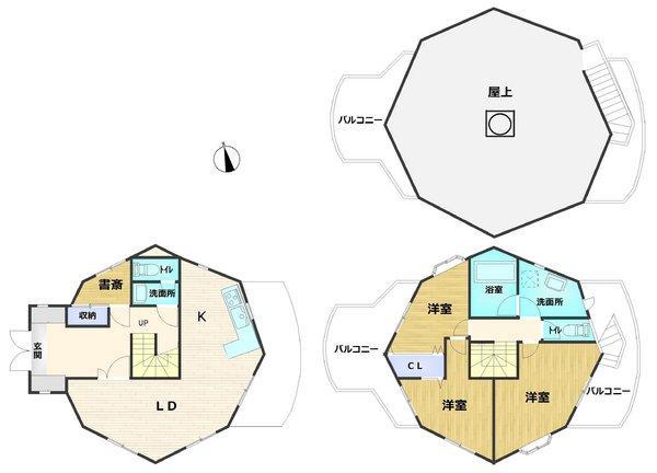 Floor plan. 34,800,000 yen, 3LDK+S, Land area 406.16 sq m , Building area 119.06 sq m