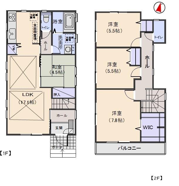 Floor plan. 28.8 million yen, 4LDK, Land area 108.18 sq m , Building area 100.93 sq m local Floor Plan (4 Building)