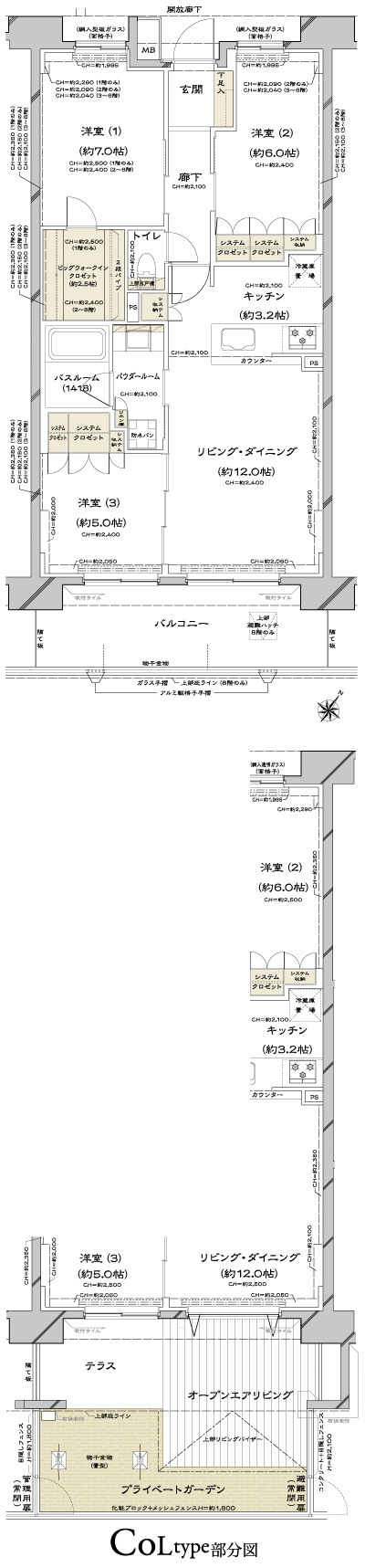 Floor: 3LDK + OL + BW + T + PG, occupied area: 75.31 sq m