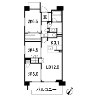 Floor: 3LDK + BW, the occupied area: 71.62 sq m