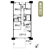 Floor: 3LDK + OL + BW + T + PG, the area occupied: 68.8 sq m