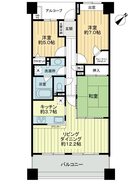 Floor plan. 3LDK, Price 24,800,000 yen, Occupied area 75.97 sq m , Balcony area 13 sq m (9 May 2013) Shooting