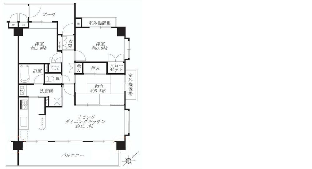 Floor plan. 3LDK, Price 19.5 million yen, Occupied area 67.98 sq m , Balcony area 13.68 sq m
