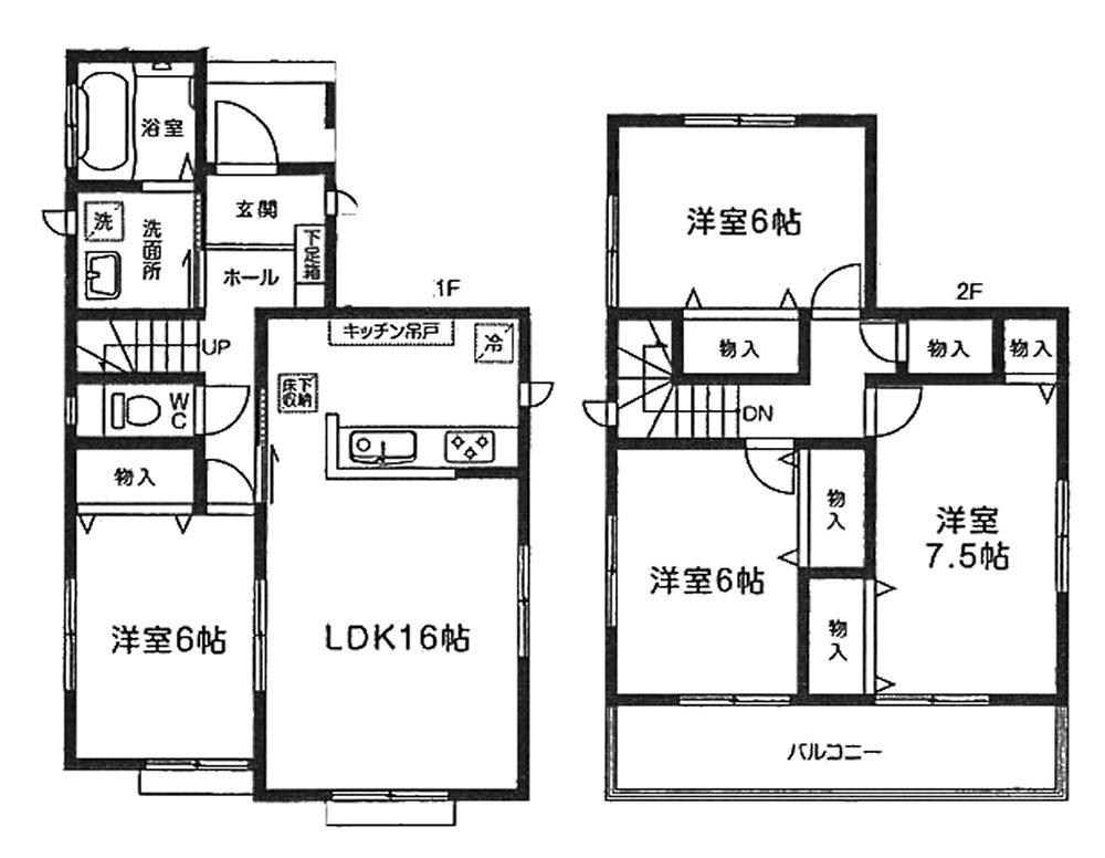 Floor plan. 24,800,000 yen, 4LDK, Land area 131.12 sq m , Building area 97.29 sq m