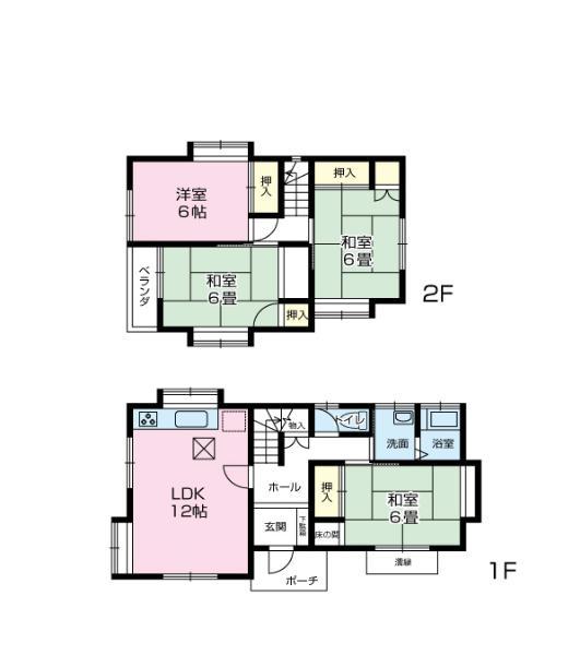 Floor plan. 13.8 million yen, 4LDK, Land area 145 sq m , Building area 88.59 sq m land 145.65 square meters (about 43 square meters) building 88.59 square meters about 26 square meters) 1987 July Built 26 years