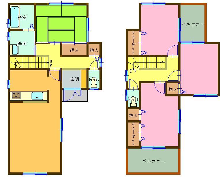 Floor plan. (1 Building), Price 35,800,000 yen, 4LDK, Land area 112.4 sq m , Building area 99.22 sq m