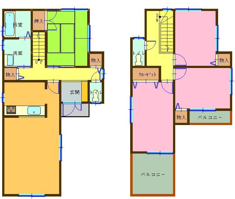 Floor plan. (Building 2), Price 35,800,000 yen, 4LDK, Land area 112.4 sq m , Building area 99.22 sq m