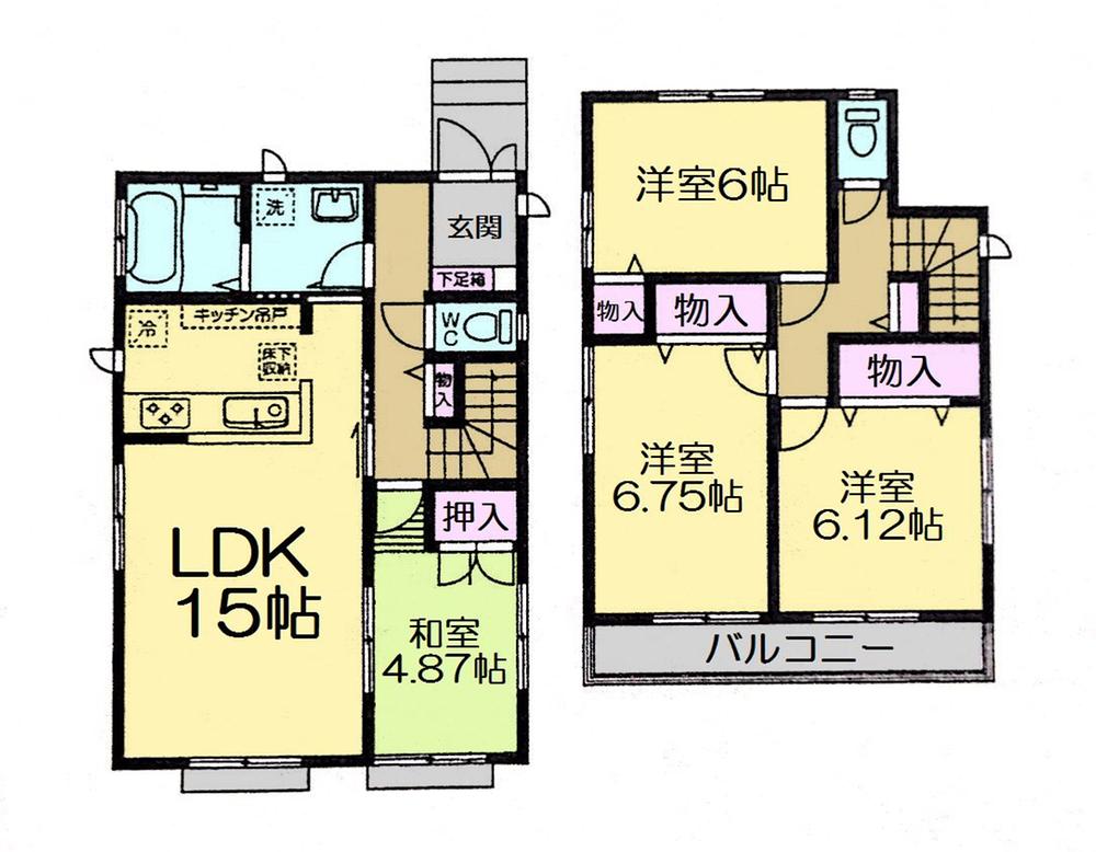 Floor plan. Price 29,800,000 yen, 4LDK, Land area 115.19 sq m , Building area 94.39 sq m