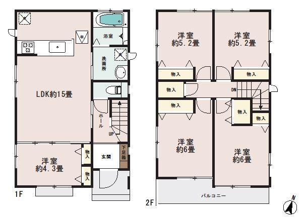 Floor plan. ◆ The emergence of newly built single-family whole two buildings in the New Town of green and harmony. Since it is currently under construction, Please feel free to contact us if you are interested.