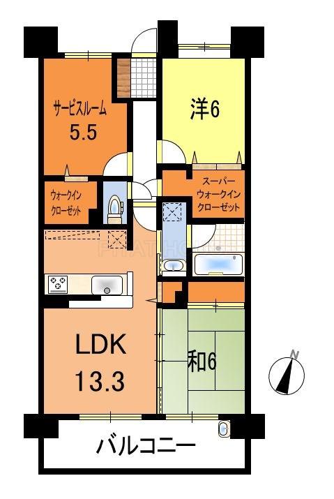 Floor plan. 3LDK + 2S (storeroom), Price 18,800,000 yen, Occupied area 70.76 sq m , Balcony area 12.2 sq m floor plan
