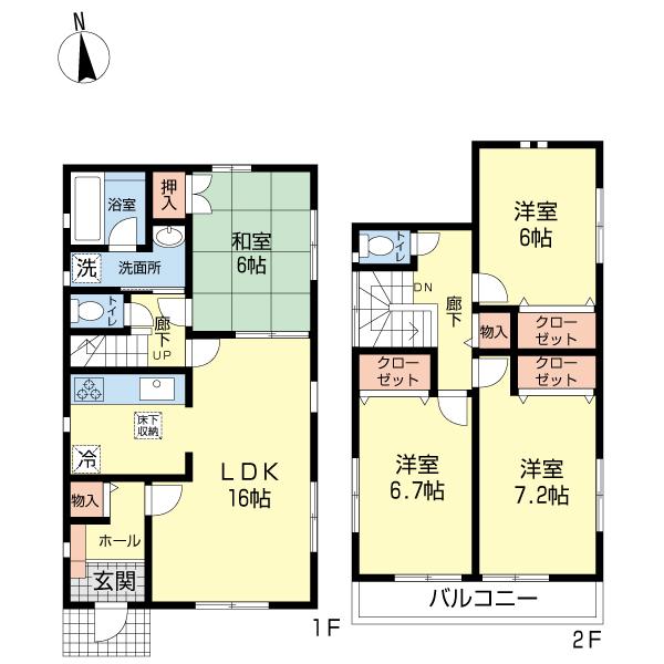 Floor plan. 27,800,000 yen, 4LDK, Land area 115.8 sq m , Building area 96.39 sq m