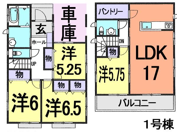 Floor plan. (1 Building), Price 28.8 million yen, 4LDK, Land area 115.64 sq m , Building area 101.85 sq m