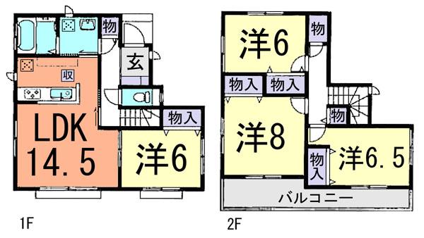 Floor plan. (B Building), Price 23.8 million yen, 4LDK, Land area 120.08 sq m , Building area 99.36 sq m