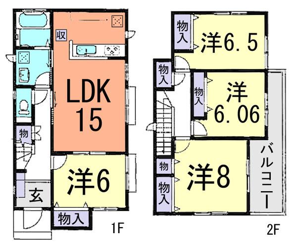 Floor plan. (E Building), Price 25,800,000 yen, 4LDK, Land area 120.04 sq m , Building area 100.6 sq m