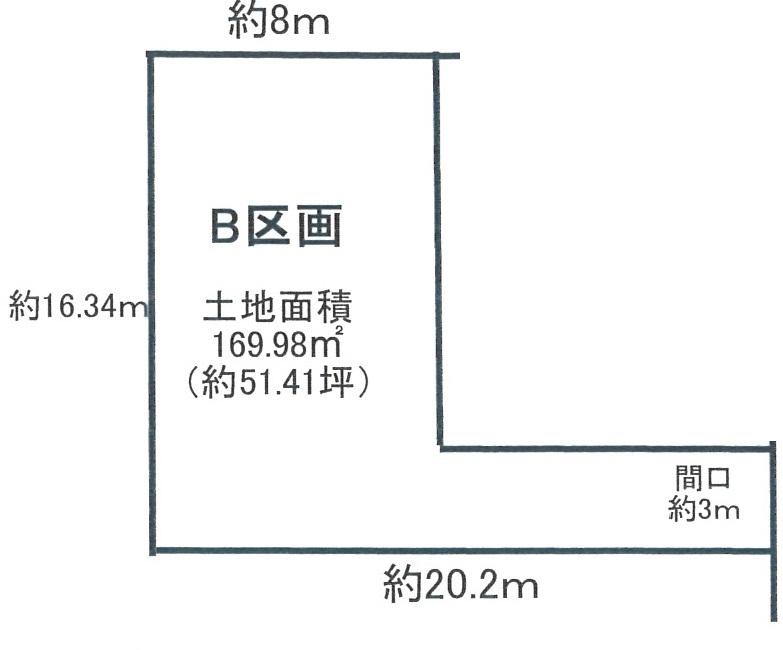 Compartment figure. Land price 16 million yen, Land area 166.66 sq m