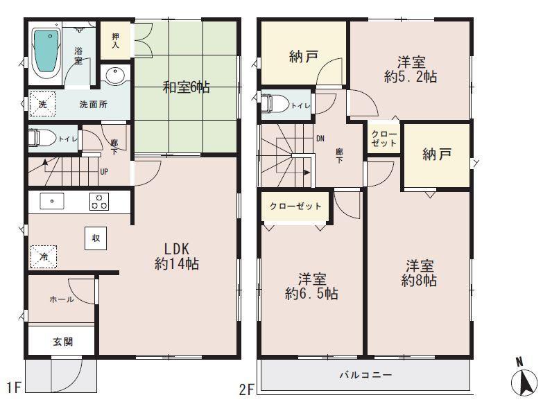 Floor plan.  ◆ A privileged location of Shin-Matsudo Station 8-minute walk, Bright is a solar power generation with eco house south road of parallel parking with 3 cars. So you can preview at any time in the completed, Please feel free to contact us.