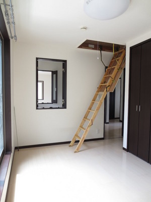 Living and room. Attic with storage of Western-style