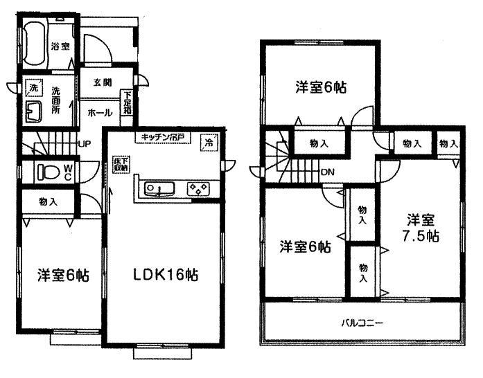 Floor plan. 24,800,000 yen, 4LDK, Land area 131.12 sq m , Building area 97.29 sq m