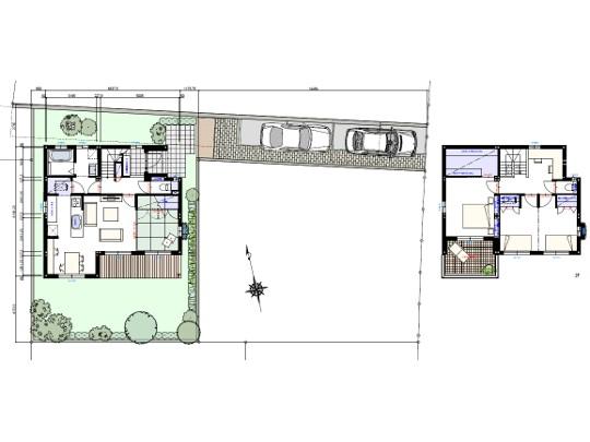 Other. 24 city blocks 7-4-field areas of the floor plan drawings. Provided with a pantry leading to the wash room in the kitchen, It is floor plan considering the housework flow line. Second floor of the family share of open space "Commons" is, The new model family of communication.