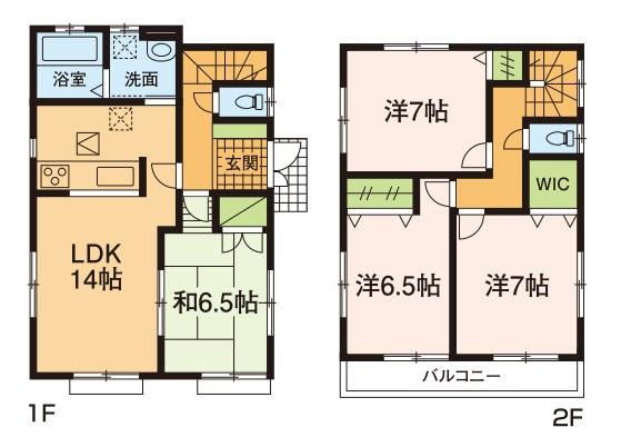 Floor plan. (3 Building), Price 28.8 million yen, 4LDK, Land area 105.44 sq m , Building area 95.85 sq m