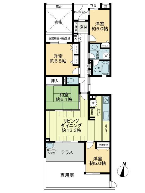 Floor plan. 4LDK, Price 24,800,000 yen, Occupied area 88.46 sq m