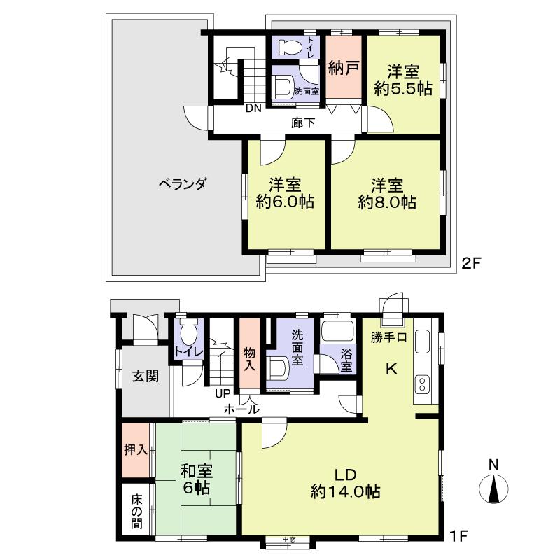 Floor plan. 32,800,000 yen, 4LDK + S (storeroom), Land area 259.82 sq m , Building area 119.06 sq m