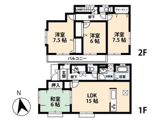 Floor plan. 33,800,000 yen, 4LDK, Land area 120.6 sq m , Building area 99.37 sq m floor plan