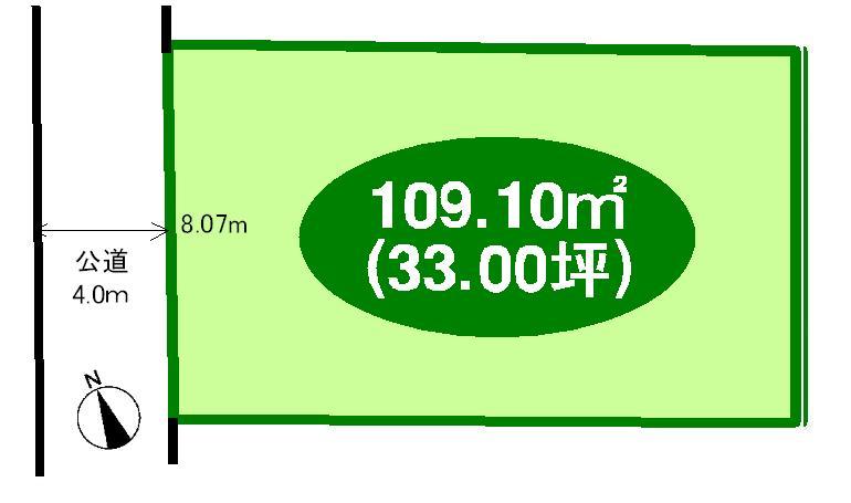 Compartment figure. Land price 12.6 million yen, Land area 109.1 sq m