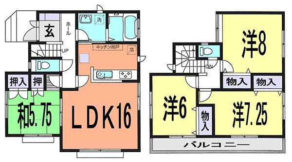 Floor plan. 31,800,000 yen, 4LDK, Land area 188.36 sq m , Site of building area 101.02 sq m spacious car space that can also be relaxed