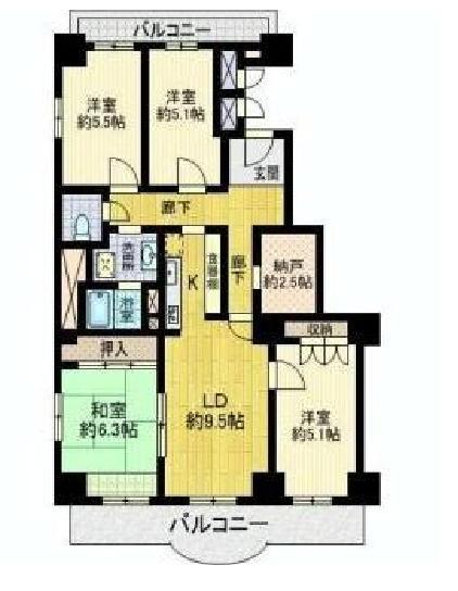Floor plan. 4LDK + S (storeroom), Price 15.8 million yen, Occupied area 89.21 sq m , Balcony area 13.48 sq m