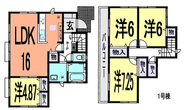 Floor plan. (1 Building), Price 25,800,000 yen, 4LDK, Land area 121.05 sq m , Building area 94.8 sq m