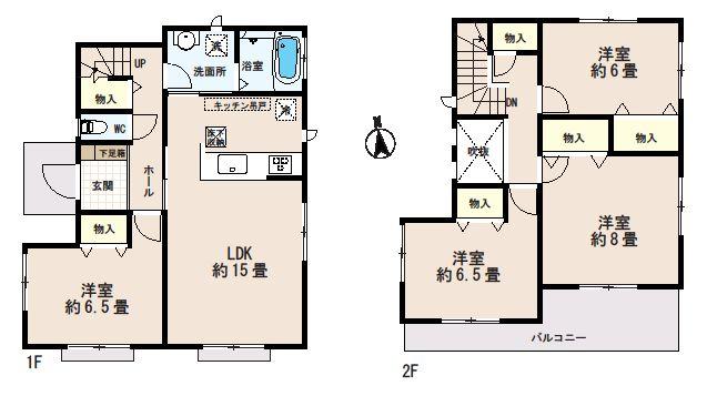 Floor plan. (A Building), Price 26,800,000 yen, 4LDK, Land area 120.05 sq m , Building area 100.19 sq m