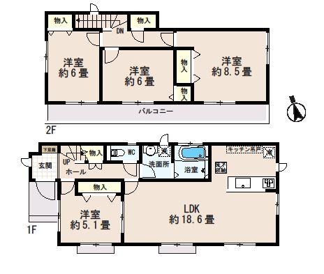 Floor plan. (C Building), Price 26,800,000 yen, 4LDK, Land area 123.3 sq m , Building area 101.64 sq m